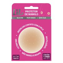 Protetor De Mamilo Mini Lib Perfurado Sem Cola Silicone Bege Único 1 Par