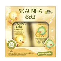 Kit Skalinha Bebê Sem Lagrimas Shampoo Glicerinado com Camomila 200ml + Condicionador Camomila 200ml