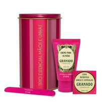 Kit Granado Trio Essecial Mãos e Unhas Pink Creme para as Mãos 60g + Cera Nutritiva Unhas e Cutículas 7g + Lixa para Unhas