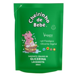 Sabonete Líquido Cheirinho de Bebê Glicerina Lavandita Refil 200ml