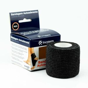 Bandagem Autoaderente Incoterm Cohesive Preto 5cm x 4,5m