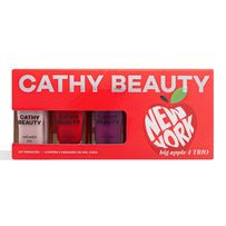 Kit Esmalte Cathy Beauty Big Apple 4 Trio 3 Unidades de 9ml cada