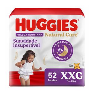 Fralda Roupinha Huggies Natural Care XXG 52 Unidades