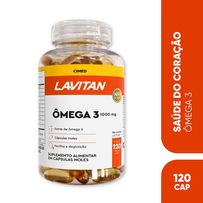 Ômega 3 1000mg Lavitan 120 Cápsulas Gelatinosas