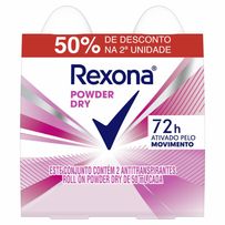 Desodorante Antitranspirante Roll-On Rexona Powder Dry 2 Unidades de 50ml Cada