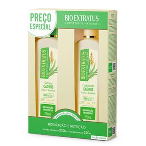 Kit Bio Extratus Cachos Hidratação e Nutrição Babosa e Macadâmia Shampoo 250ml + Condicionador 250ml
