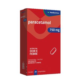 Paracetamol 750mg Medquímica Caixa 20 Comprimidos