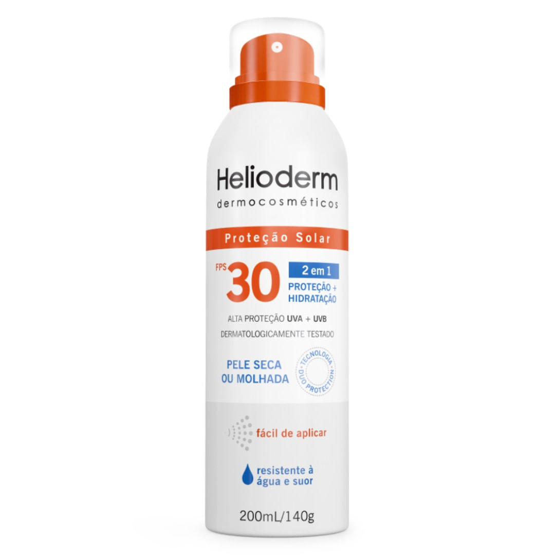 Protetor Solar Spray Helioderm 2 em 1 Fps30 200ml