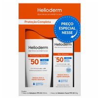 Kit Helioderm Protetor Solar Corporal 2 em 1 Fps50 200ml + Protetor Solar Facial 3 em 1 Fps50 50g