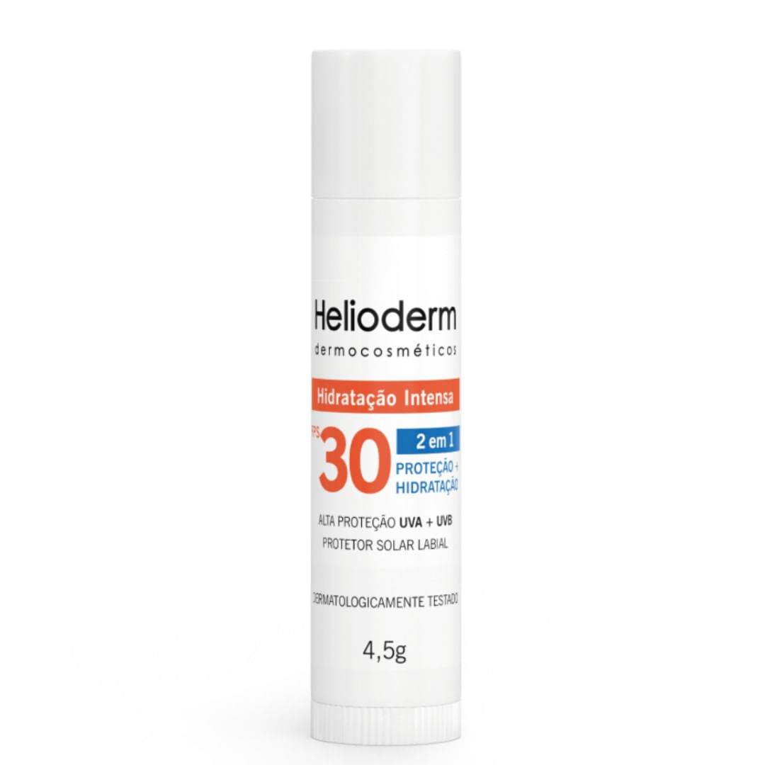 Protetor Solar Labial Helioderm FPS30 2 Em 1 Bastão 4,5g