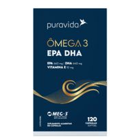 Suplemento Alimentar Puravida Ômega 3 EPA DHA 120 Cápsulas