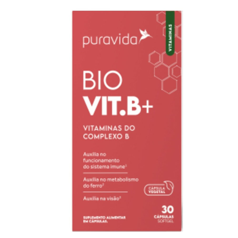 Suplemento Alimentar Puravida Bio Vit B+ 30 Cápsulas