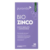 Suplemento Alimentar Puravida Bio Zinco 30 Cápsulas