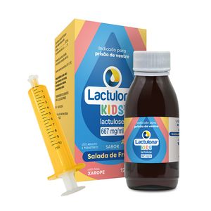 Lactulona Kids 667mg/ml Daiichi Xarope Sabor Salada de Frutas 120ml + Seringa Dosadora