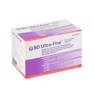 Agulha Para Caneta Ultra-fine 5mm Bd 100 Unidades