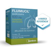 Fluimucil 600mg Zambon Sabor Limão 16 Comprimidos Efervescentes