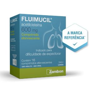 Fluimucil 600mg Zambon Sabor Limão 16 Comprimidos Efervescentes