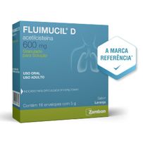 Fluimucil D 600mg Zambon Granulado Sabor Laranja para Solução Oral 16 envelopes 5g