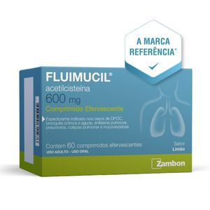 Fluimucil 600mg Zambon Sabor Limão 60 Comprimidos Efervescentes