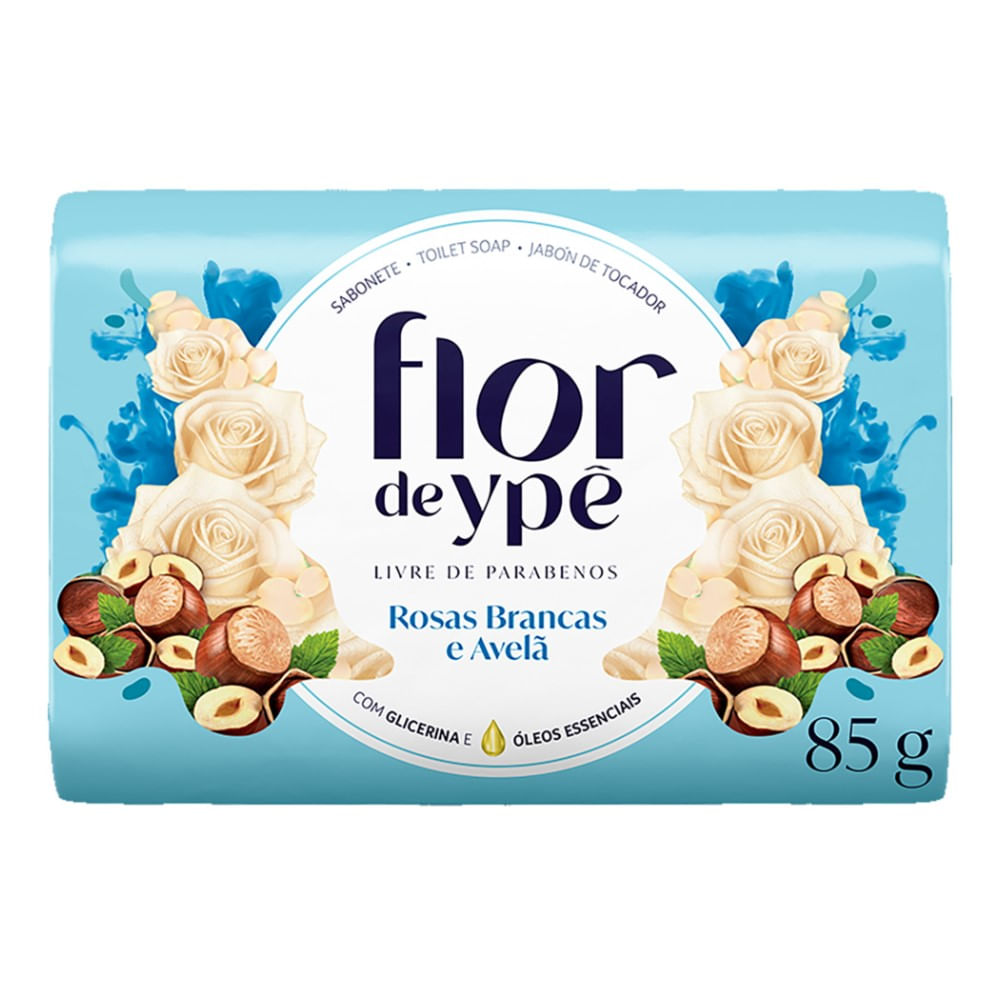 Sabonete Em Barra Flor De Ypê Rosas Brancas e Avelã 85g