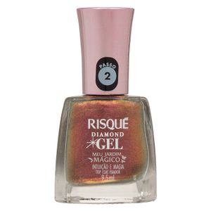 Esmalte Risque Diamond Gel Meu Jardim Mágico Intuição e Magia Top Coat Fixador 9,5ml