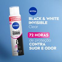 Desodorante Antitranspirante Aerosol Nivea Invisible Black&White Clear 200ml