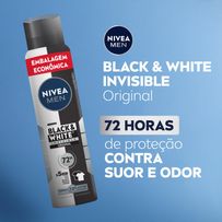Desodorante Antitranspirante Aerosol Nivea Men Black & White Invisible Original 200ml