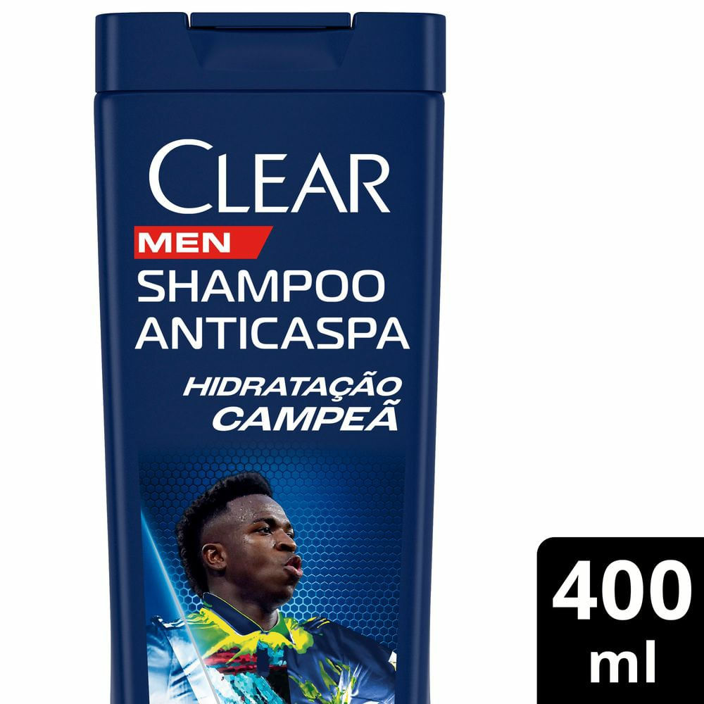 Shampoo Anticaspa Clear Men Hidratação Campeã by Vini Jr 400ml