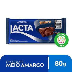 Chocolate Meio Amargo Lacta Amaro 40% Cacau 80g