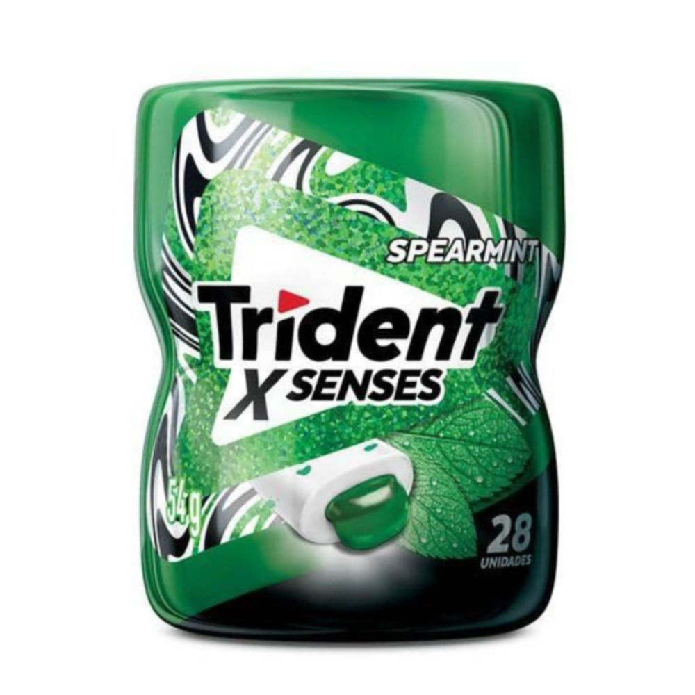 Goma De Mascar Trident X Senses Spearmint 54g Com 28 Unidades
