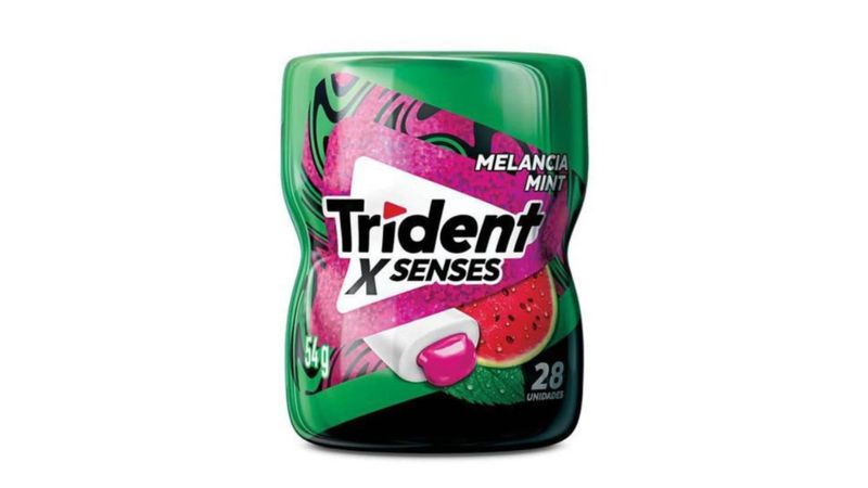 Goma De Mascar Trident X Senses Melancia Mint 54g Com 28 Unidades