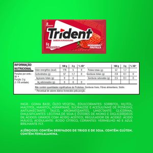 Goma De Mascar Trident Morango 5 Unidades