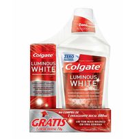 Kit Colgate Luminous White Creme Dental 70g + Enxaguante Bucal 500ml
