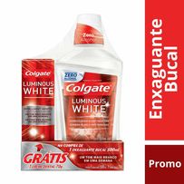 Kit Colgate Luminous White Creme Dental 70g + Enxaguante Bucal 500ml