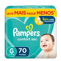 Fralda Pampers Confort Sec G 70 unidades
