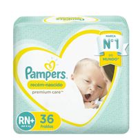 Fraldas Pampers Recém Nascido Premium Care RN+ 36 Unidades