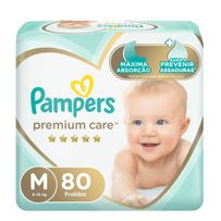 Fralda Pampers Premium Care M 80 tiras