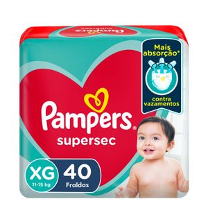 Fraldas Pampers Supersec XG 40 Unidades
