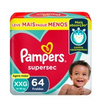 Fralda Pampers Supersec Xxg 64 Unidades