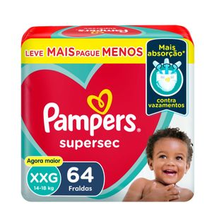Fralda Pampers Supersec Xxg 64 Unidades