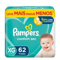 Fralda Pampers Confort Sec XG 62 unidades