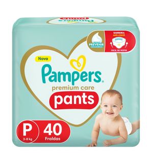 Fralda Pampers Premium Care Pants P 40 unidades