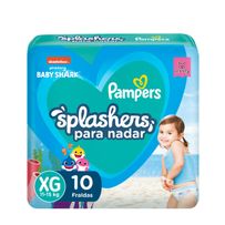 Fraldas Descartáveis Para Água Pampers Splashers para Nadar Baby Shark XG 10 Unidades