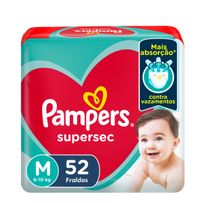 Fraldas Pampers Supersec M 52 Unidades