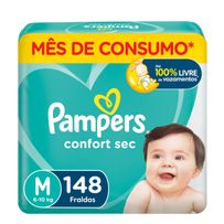 Fralda Pampers Confort Sec M 148 Unidades