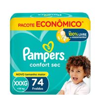 Fralda Pampers Confort Sec XXXG 74 Unidades