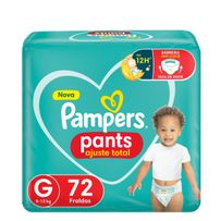 Fralda Pampers Pants Ajuste Total G 72 unidades