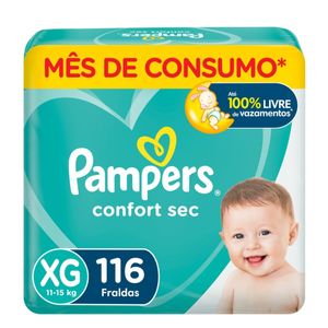 Fralda Pampers Confort Sec Xg 116 Unidades