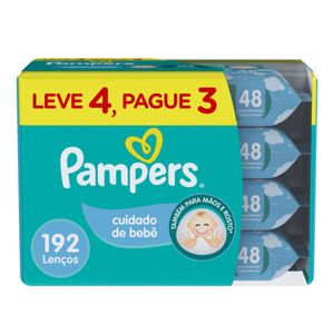 Lencos Umedecidos Pampers Cuidado de Bebê 192 Unidades