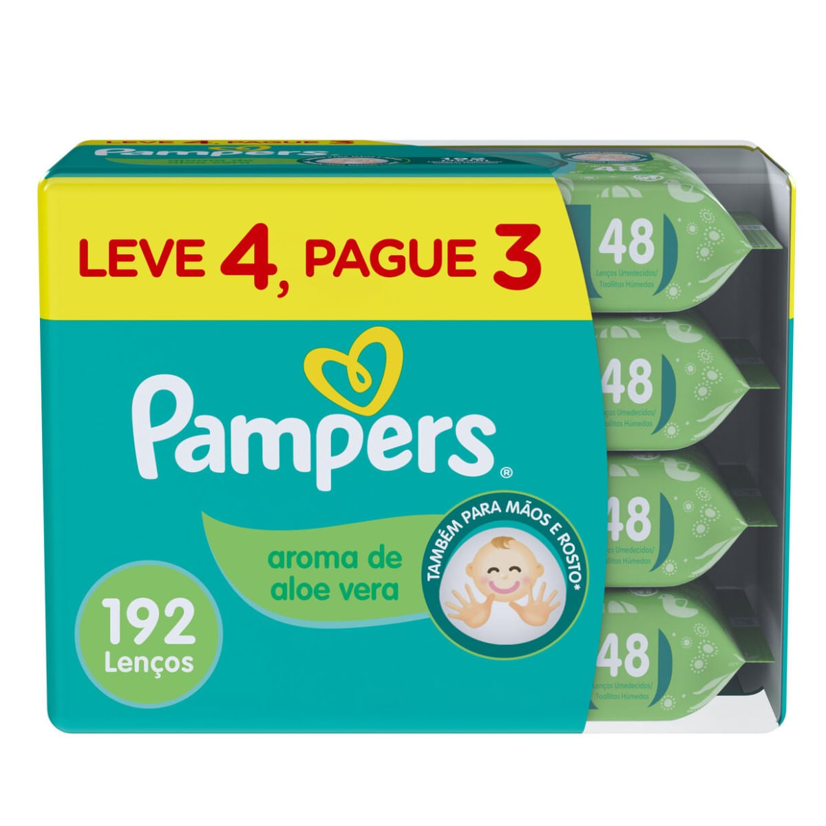 Lenço Pampers Aloe Vera 192 unidades